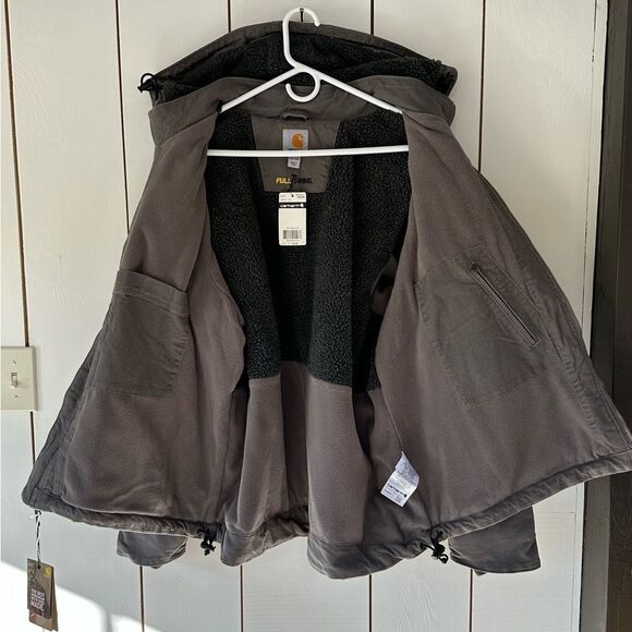 Carhartt Full Swing Washed Duck Sherpa Lined Jacket Gray XXL NWT - Picture 9 of 12